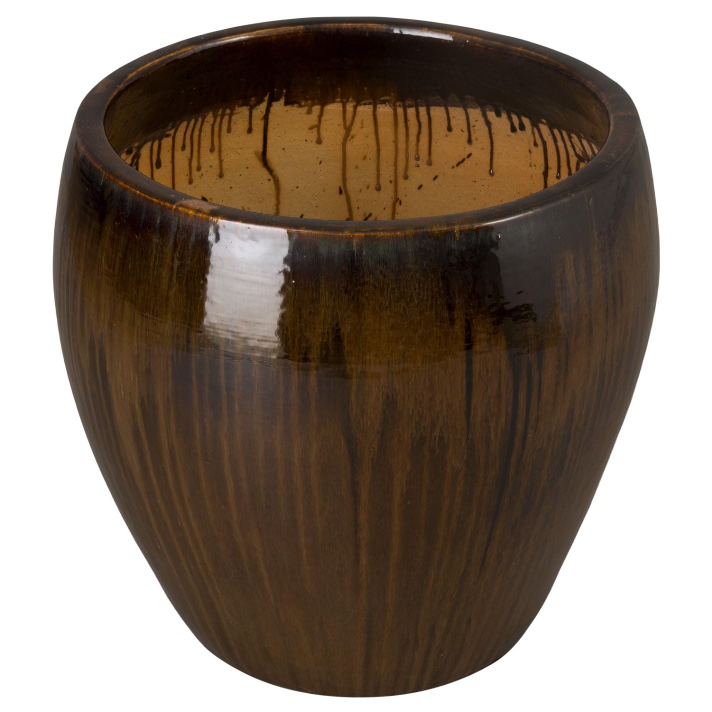 Ossal Brown Ceramic Outdoor Planter