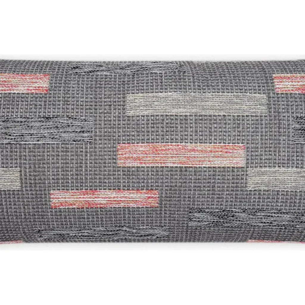 Outdoor Blockweave Lumbar Pillow - Coral