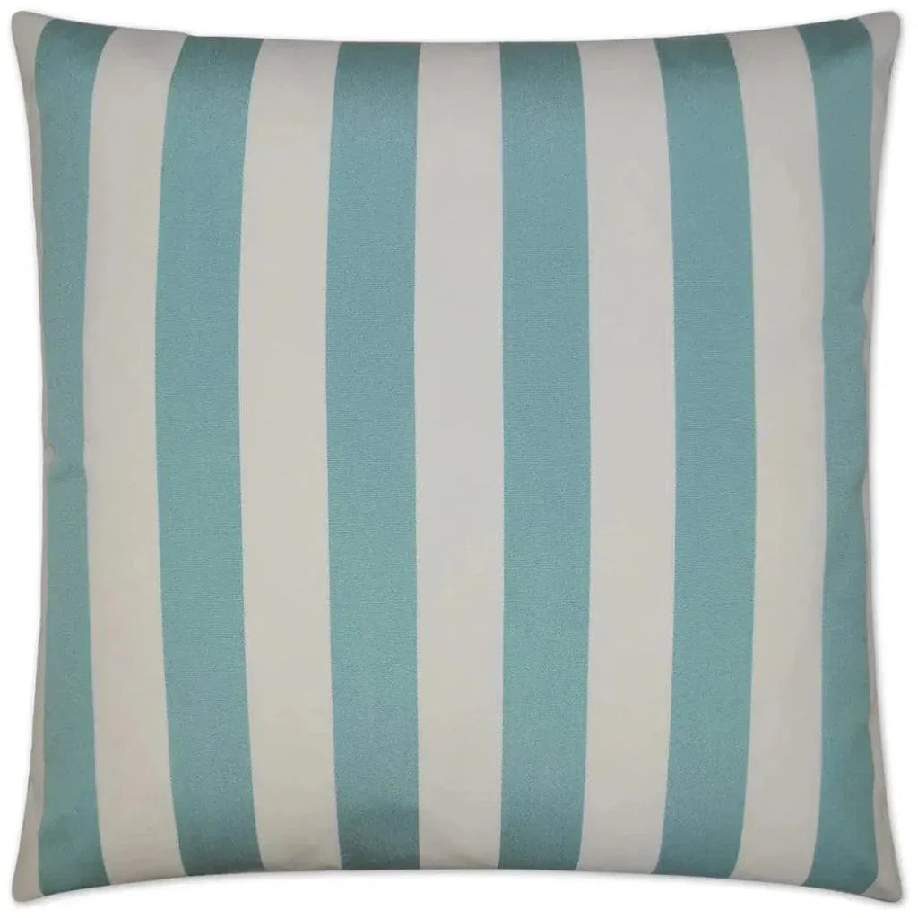 Outdoor Café Stripe Pillow - Aqua