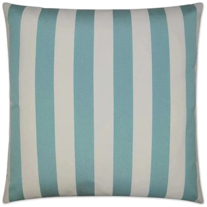 Outdoor Café Stripe Pillow - Aqua