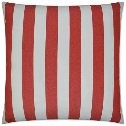Outdoor Café Stripe Pillow - Red
