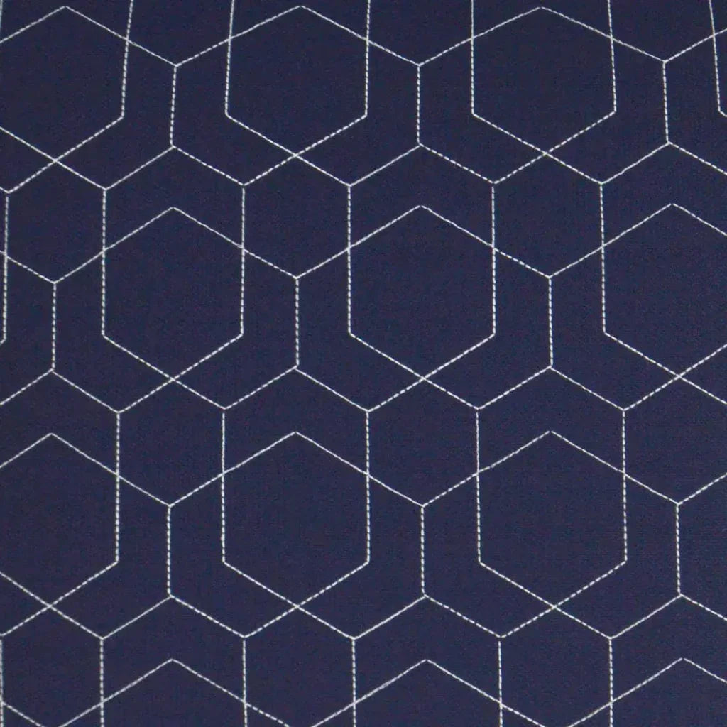 Outdoor Hex Quilt Lumbar Pillow - Navy