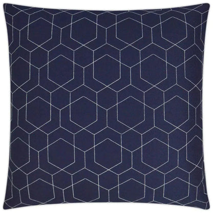Outdoor Hex Quilt Pillow - Navy
