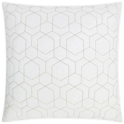 Outdoor Hex Quilt Pillow - White