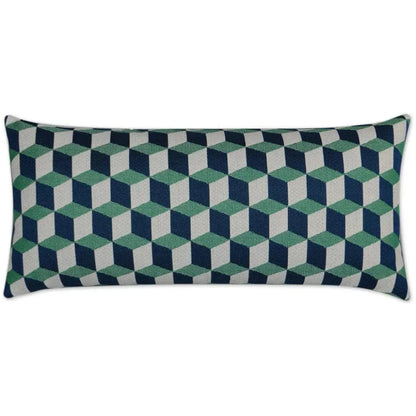 Outdoor Puzzle Lumbar Pillow - Emerald