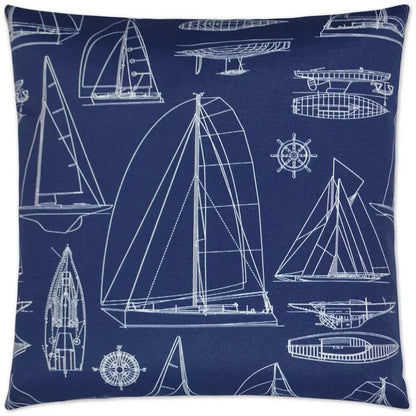 Outdoor Sailing Pillow - Navy