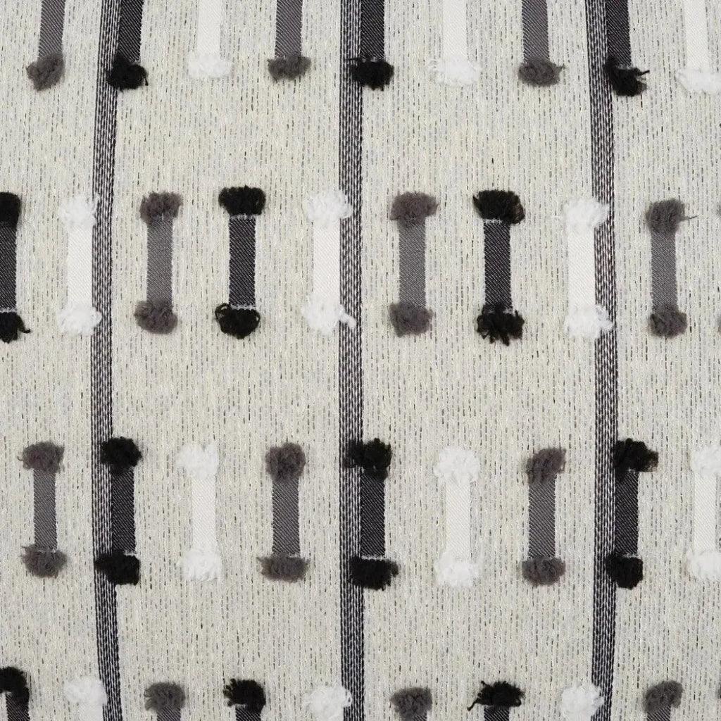 Outdoor Tassel Stripe Lumbar Pillow - Grey