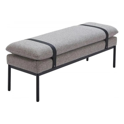 Padd Wood and Steel Grey Bench