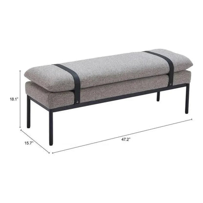 Padd Wood and Steel Grey Bench