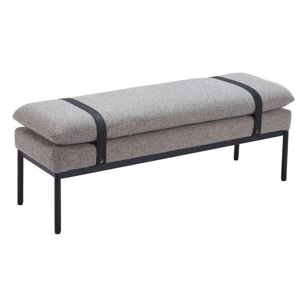 Padd Wood and Steel Grey Bench