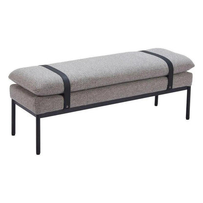 Padd Wood and Steel Grey Bench