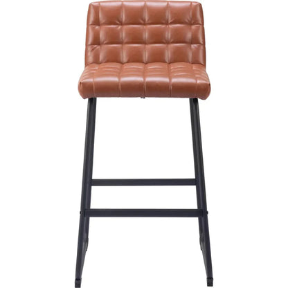 Pago Brown Leather Barstool (Set of 2)