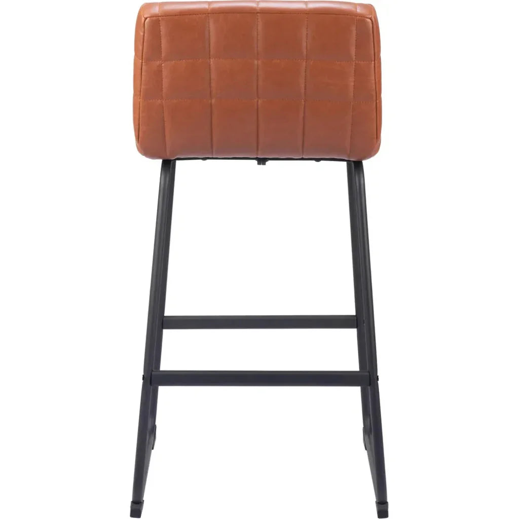 Pago Brown Leather Barstool (Set of 2)