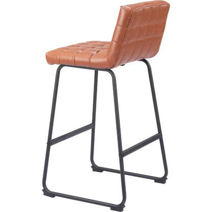 Pago Brown Leather Barstool (Set of 2)