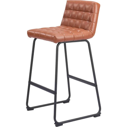 Pago Brown Leather Barstool (Set of 2)