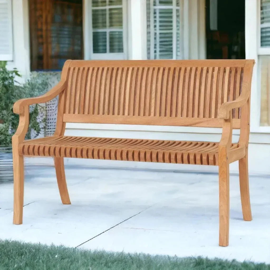 Palm 2-Person Teak Outdoor Bench