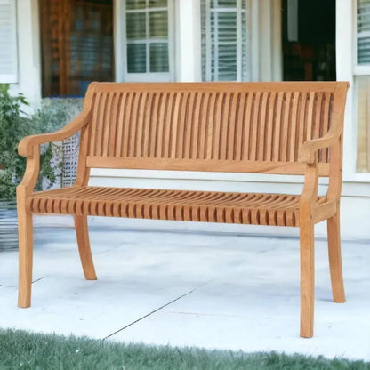 Palm 2-Person Teak Outdoor Bench