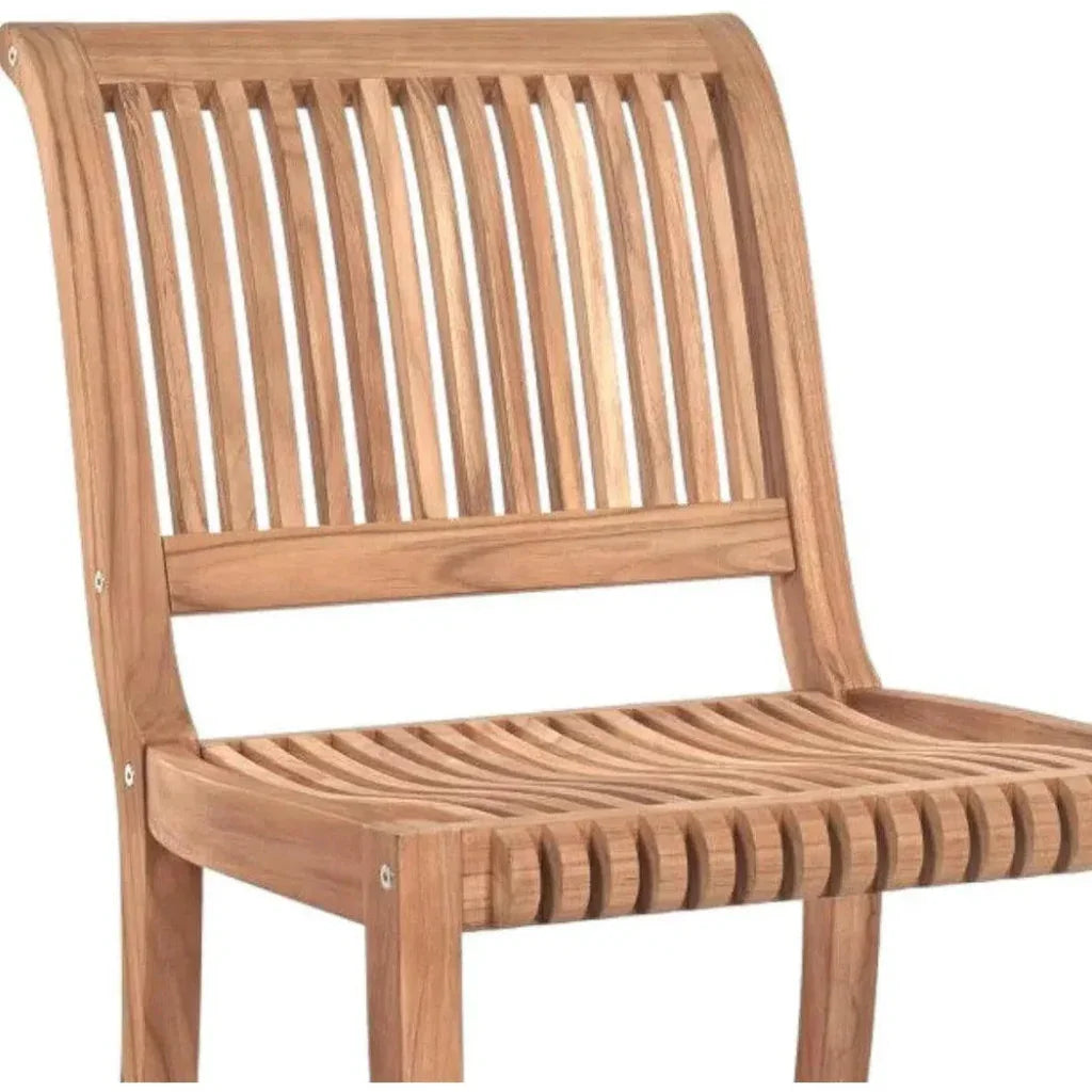 Palm Teak Armless Outdoor Dining Chair