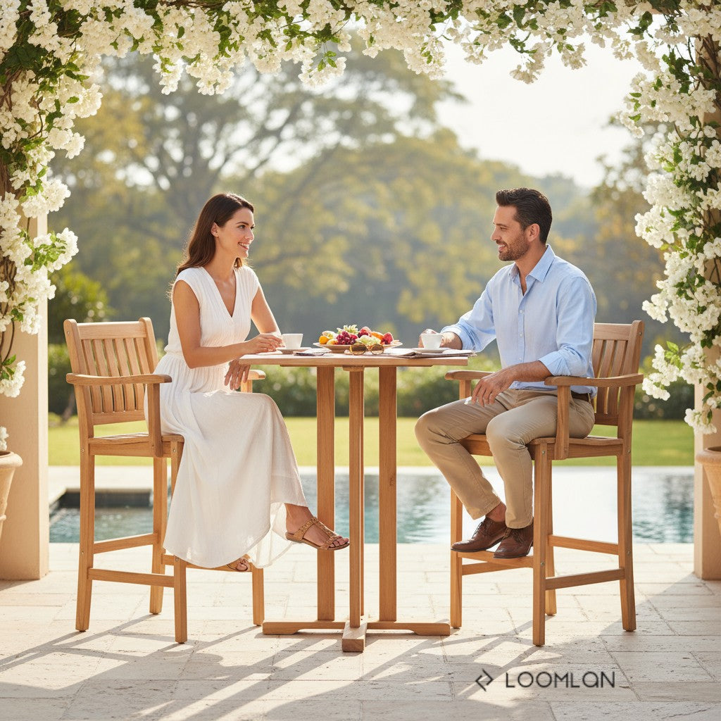 Oasis Teak Outdoor Armless Barstool