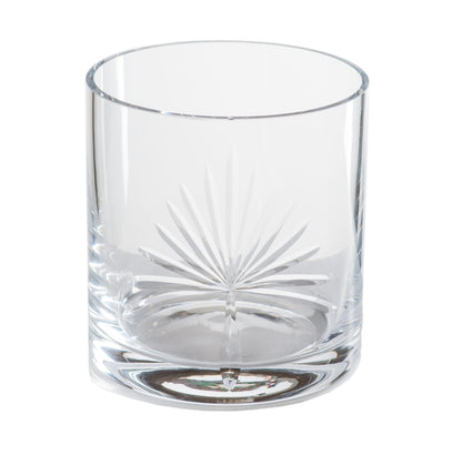 Palmetto Double Old fashion Glass Wine Coaster 4PC