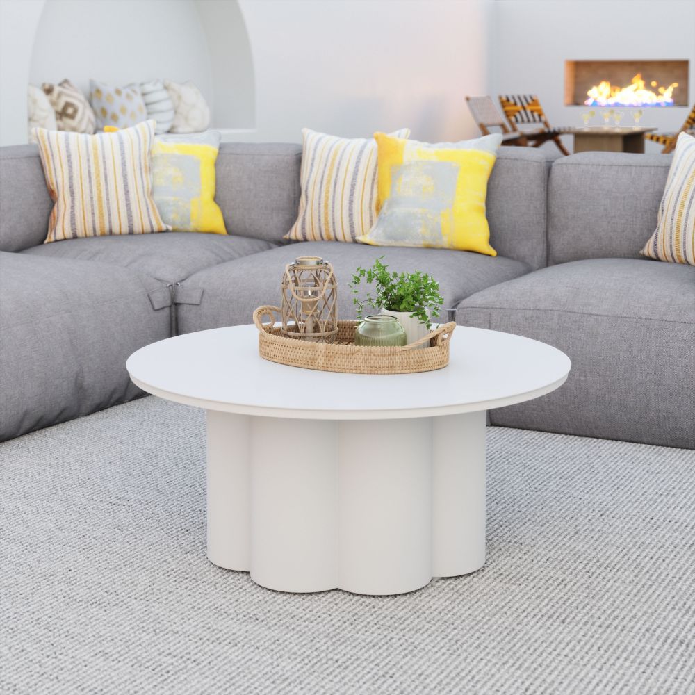 Palmier Aluminum White Coffee Table