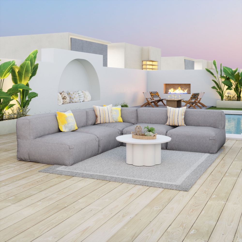 Palmier Aluminum White Coffee Table
