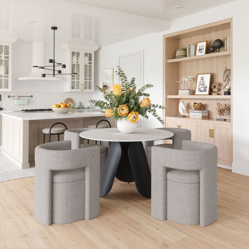 Papua Grey Performance Fabric Dining Chair