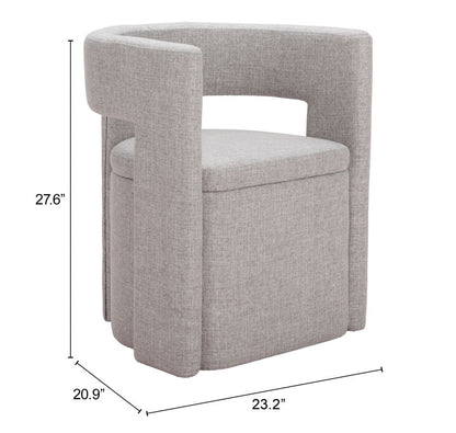 Papua Grey Performance Fabric Dining Chair
