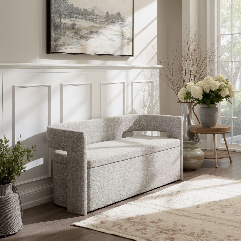 Papua Performance Fabric Storage Bedroom Bench