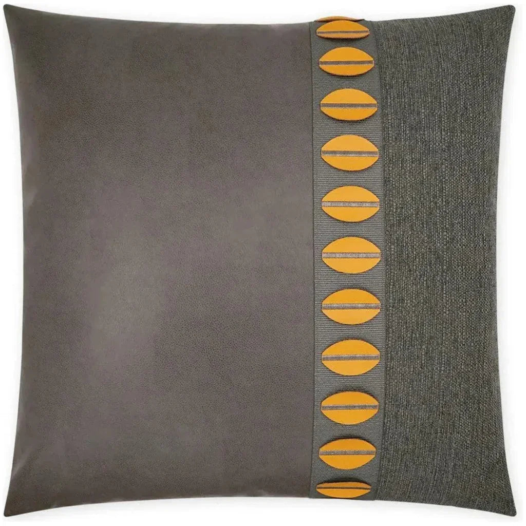 Paros Mustard Band Grey Orange Large Throw Pillow