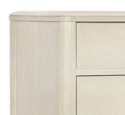 Pearl Six Drawer Dresser and Woven Round Mirror