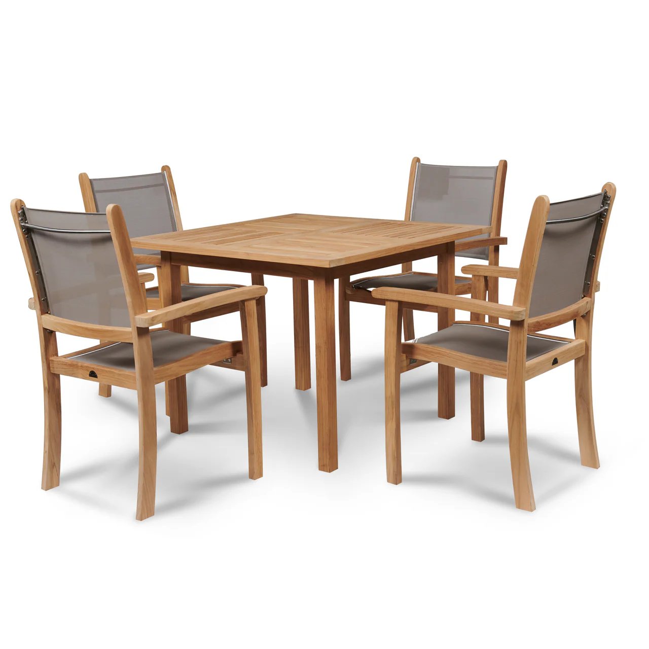 Pearl Stacking Teak Outdoor Dining Armchair 4PC