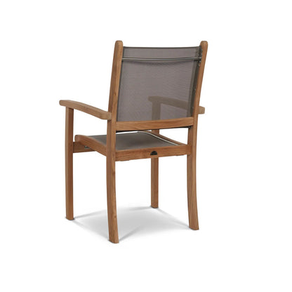 Pearl Stacking Teak Outdoor Dining Armchair 4PC