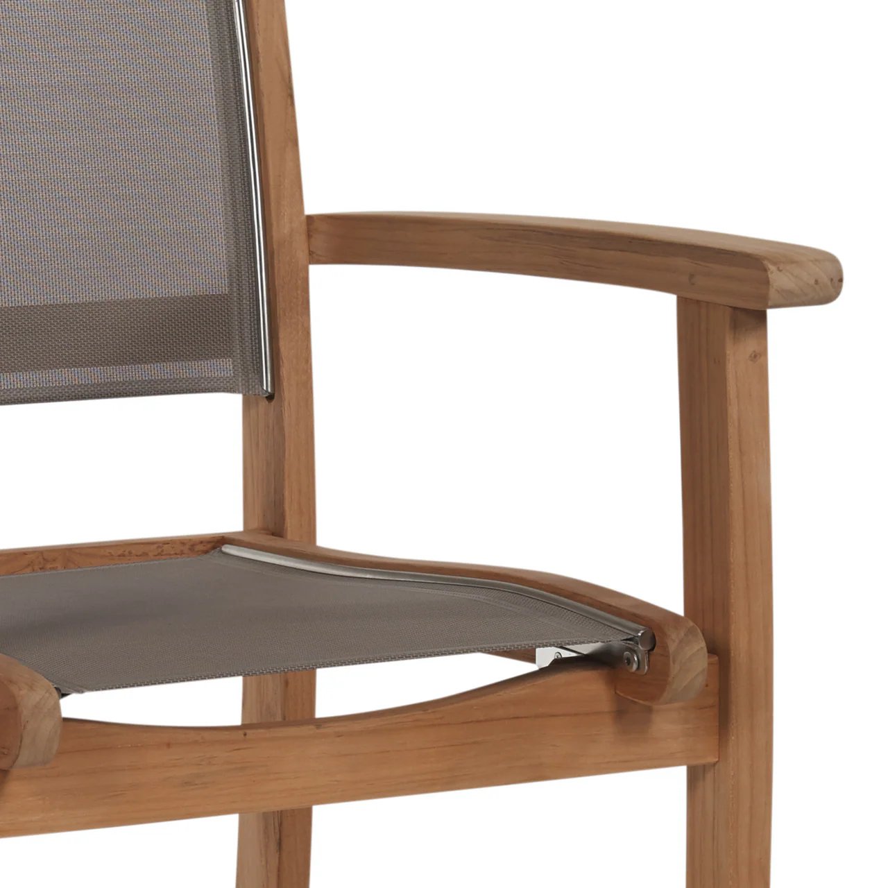 Pearl Stacking Teak Outdoor Dining Armchair 4PC
