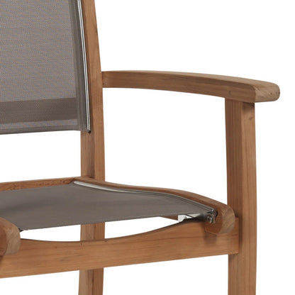 Pearl Stacking Teak Outdoor Dining Armchair 4PC