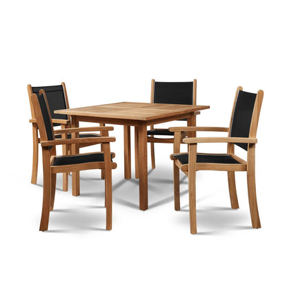 Pearl Stacking Teak Outdoor Dining Armchair 4PC