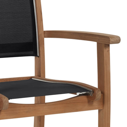 Pearl Stacking Teak Outdoor Dining Armchair 4PC