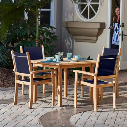 Pearl Stacking Teak Outdoor Dining Armchair 4PC