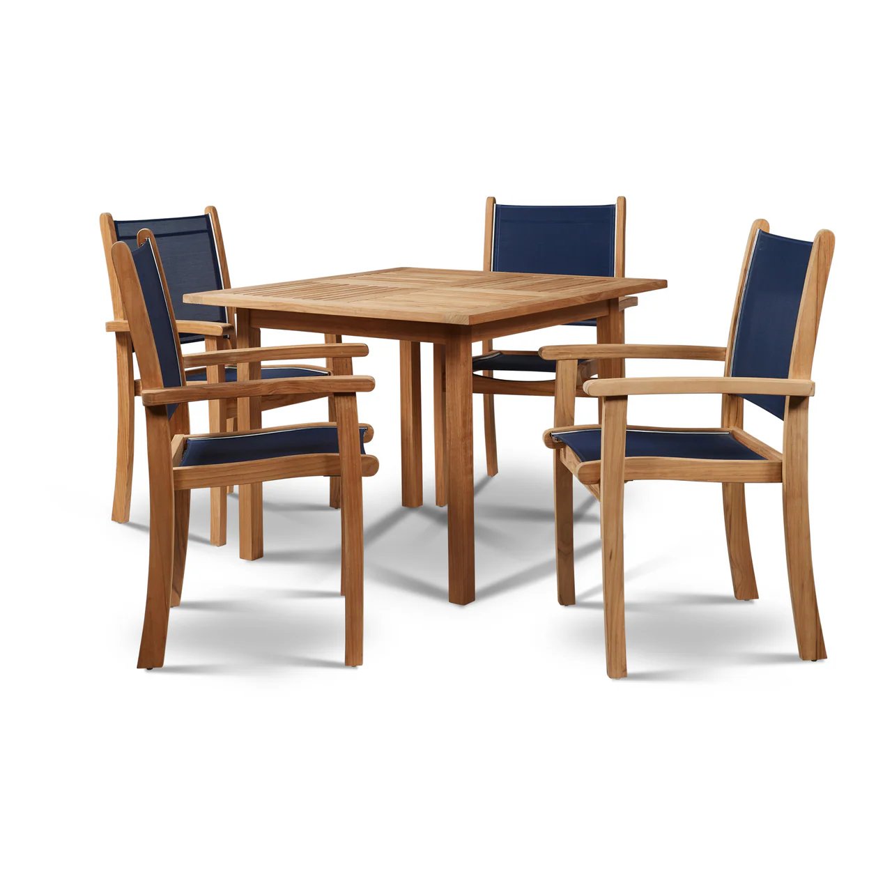 Pearl Stacking Teak Outdoor Dining Armchair 4PC