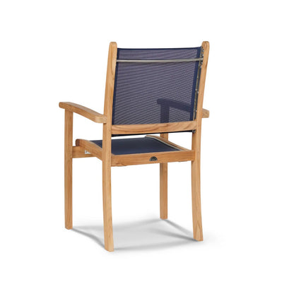 Pearl Stacking Teak Outdoor Dining Armchair 4PC