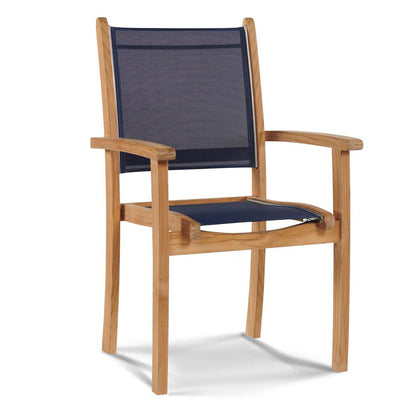 Pearl Stacking Teak Outdoor Dining Armchair 4PC