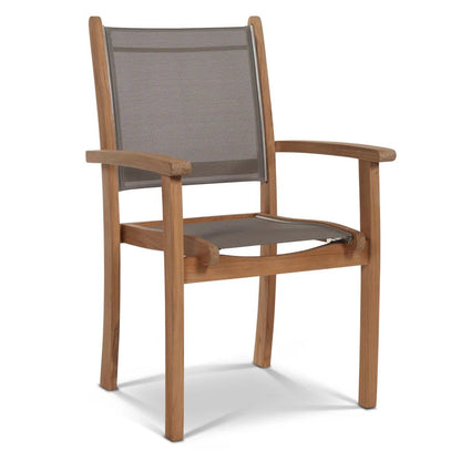 Pearl Stacking Teak Outdoor Dining Armchair 4PC