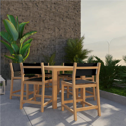 Pearl Teak Patio Counter Height Dining Set 7PC