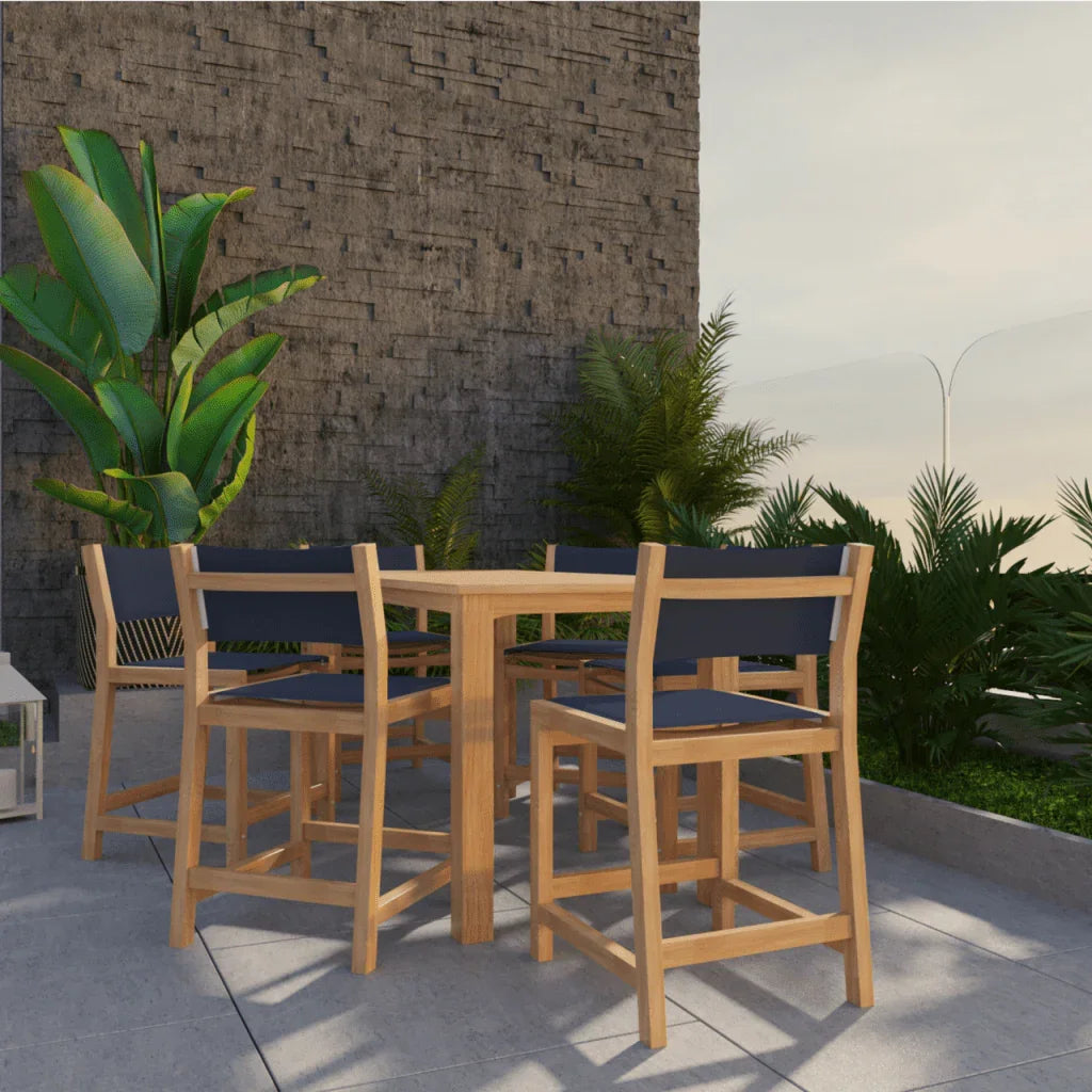 Pearl Teak Patio Counter Height Dining Set 7PC