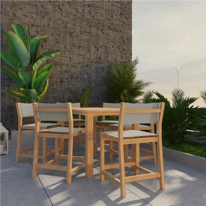 Pearl Teak Patio Counter Height Dining Set 7PC