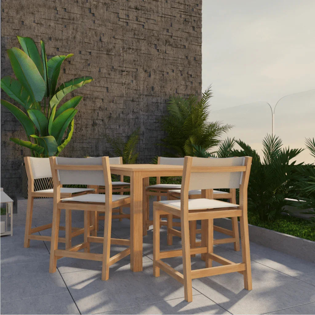 Pearl Teak Patio Counter Height Dining Set 7PC