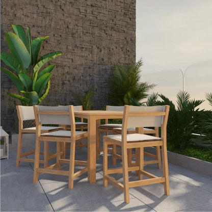 Pearl Teak Patio Counter Height Dining Set 7PC