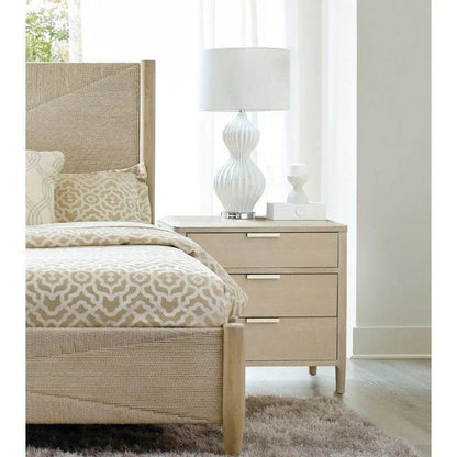 Pearl Three Drawer Wood Nightstand and USB port
