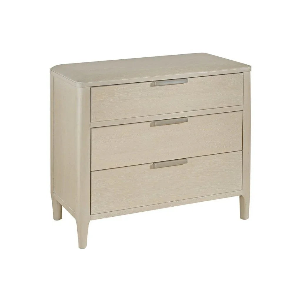 Pearl Three Drawer Wood Nightstand and USB port