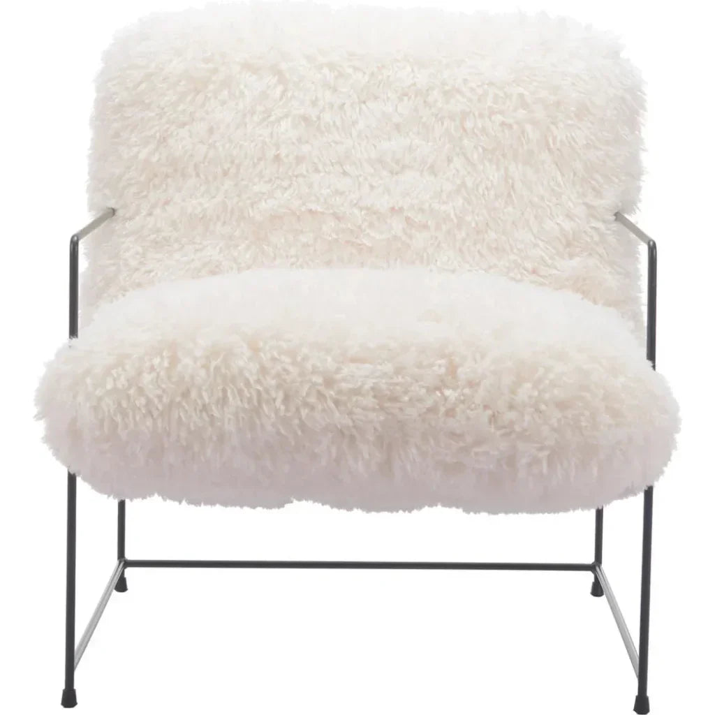 Pelut Steel White Accent Arm Chair